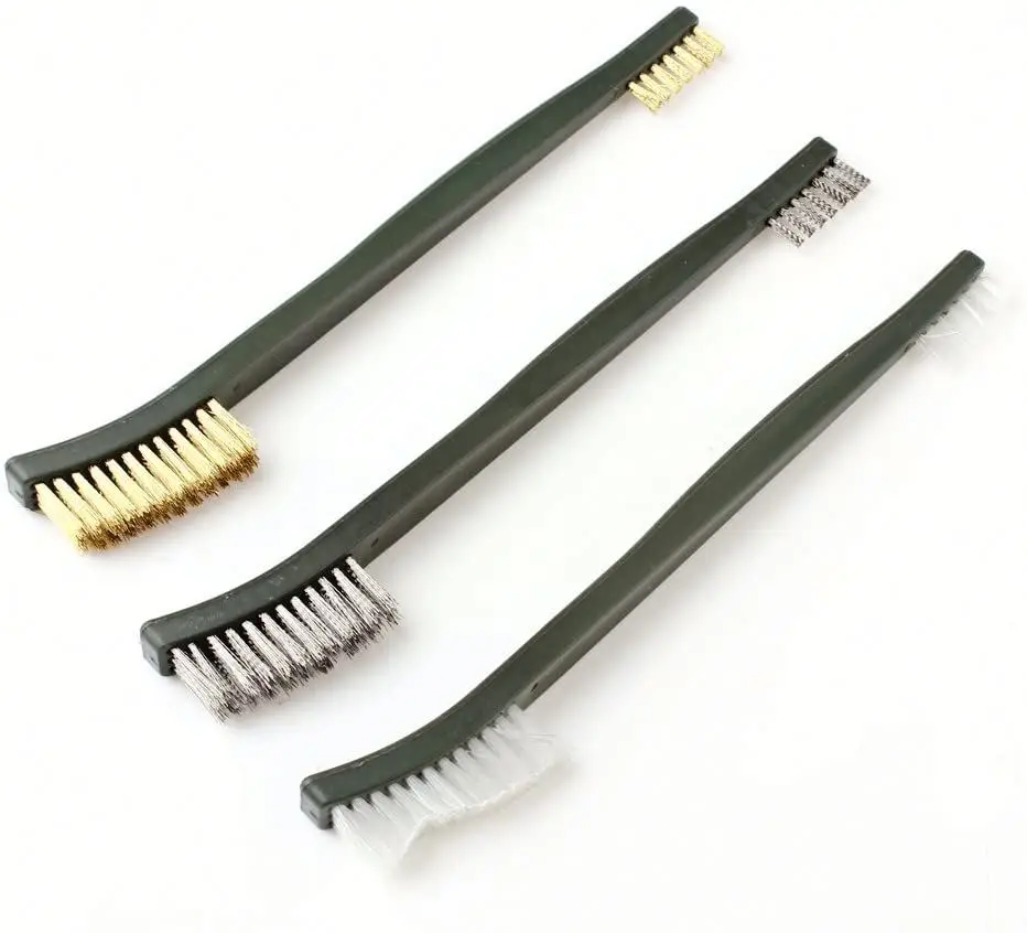 Mini Wire Brush Cleaning Welding Slag and Rust Handy Steel Nylon Brass Brush for Cleaning 3D Printer Nozzles