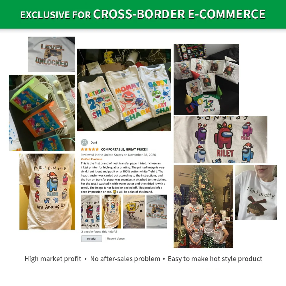 Winner Transfer wholesale washable transfer paper compatible heat transfer paper for Light Fabric