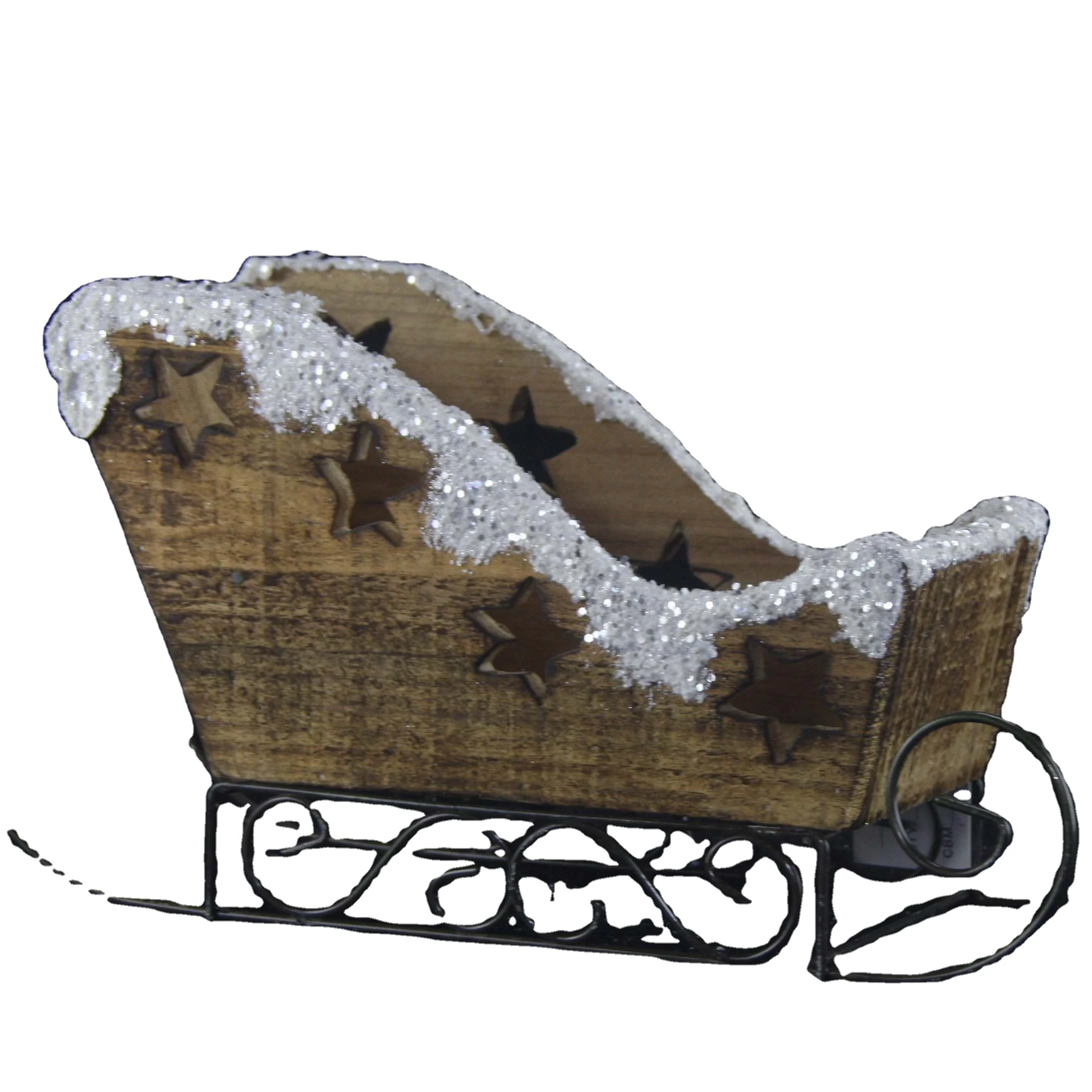small wood craft sled  Christmas decor wooden sleigh for Xmas home decoration