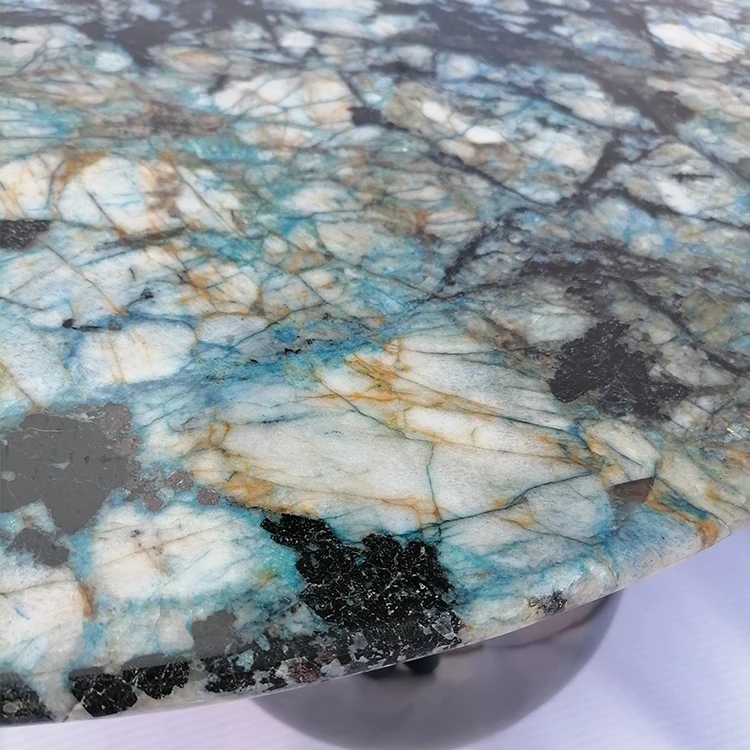 Latest Design Round Top Art Base Natural Marble Coffee Table