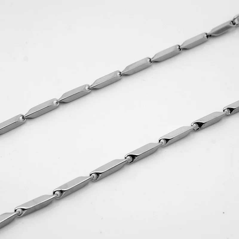 Custom Women Bulk Wholesale Titanium Jewelry Mens 316 Stainless Steel 2mm/3mm Bamboo Seed Chains Necklace