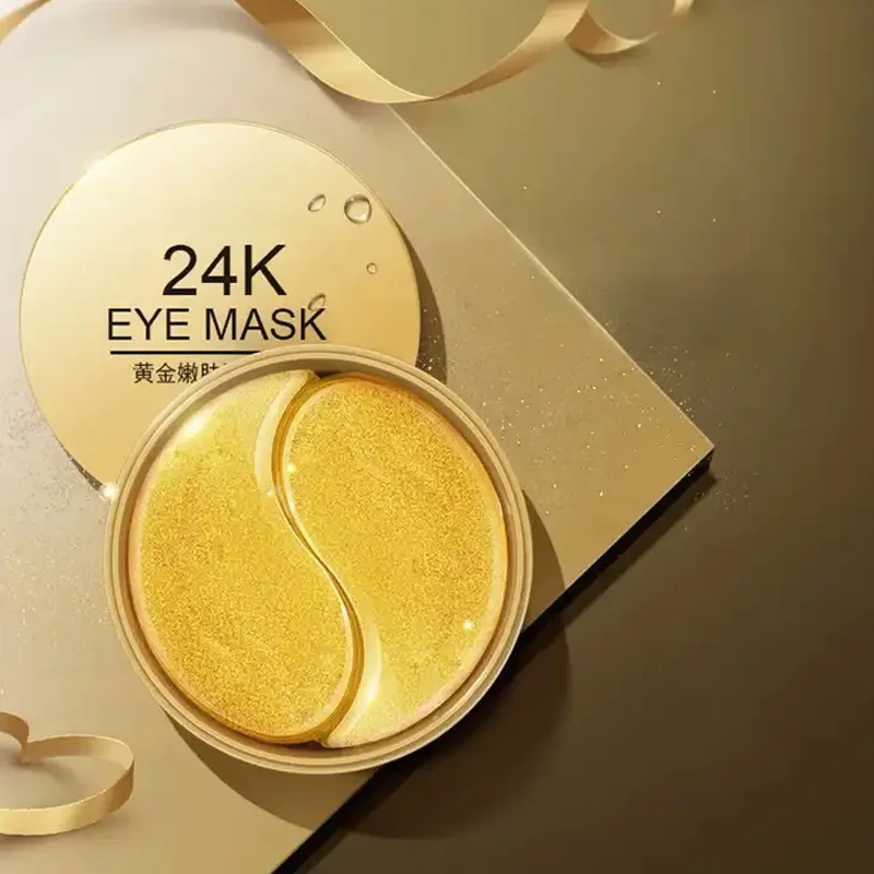 Custom 24k Gold Eye Treatment Patches Skin Care Private Label Anti Wrinkle Anti Aging Eye Care 3d Sleeping Eye Gel Patches