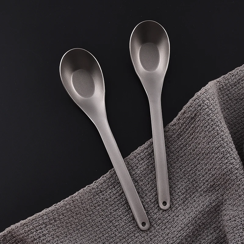 wholesale metal korean modern Ingot spoon classic design Pure titanium spoon dessert spoon