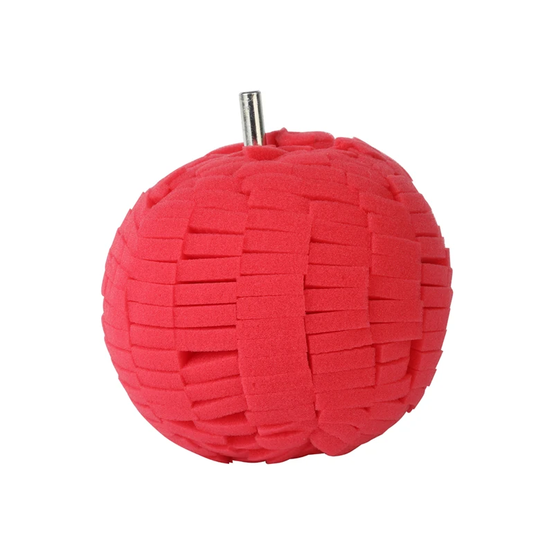 100mm  Drill  Metal red Polishing Sponge ball power cone for Automotive Car Wheel Hub Care