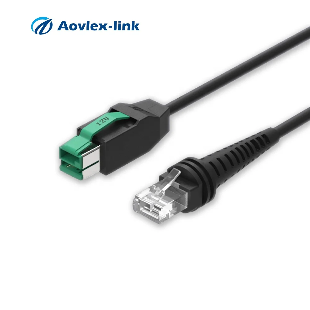 12 V питание usb к RJ45 10P10C Разъем LAN кабель POS системы кабель 2 м мощность спиральный кабель usb