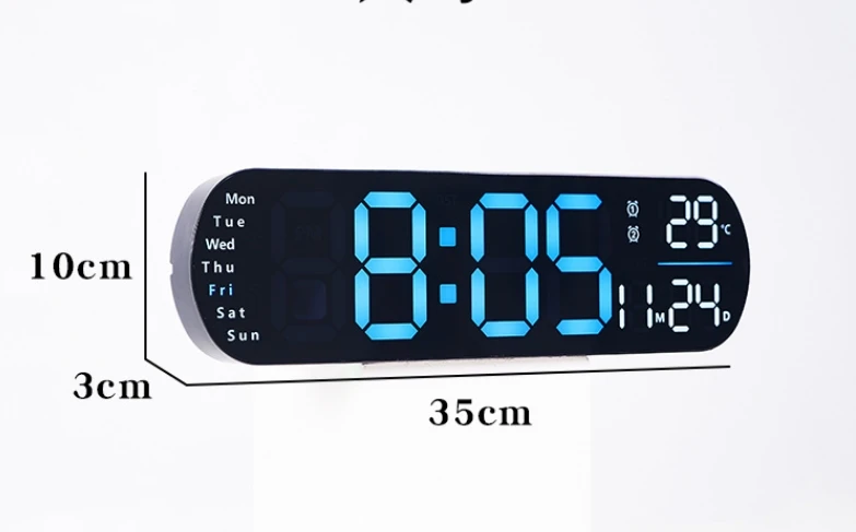 Multi-functional Large LED display Brightness Adjustable Alarm LED Clock Digital Wall Clock Home Decor Office Digital Wall Clock