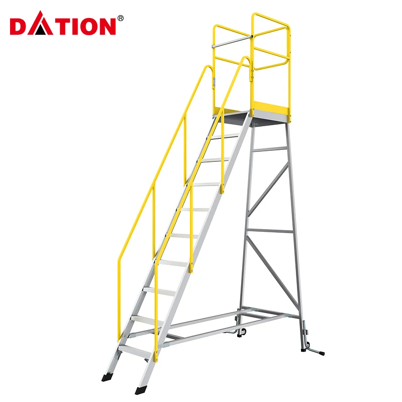 Aluminum Work Plate Telescopic Scaffolding Moveable Platform Ladder Warehouse Access Platforms & Step Ladders