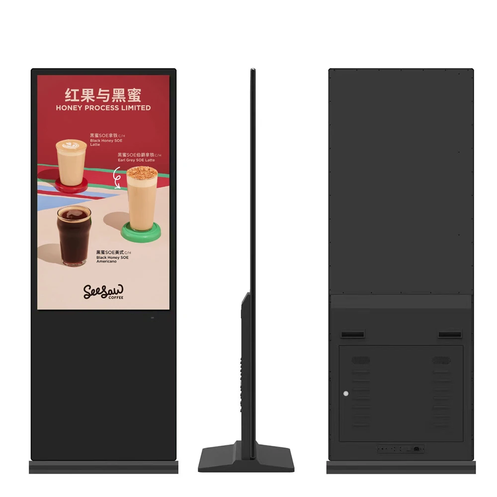 50 дюймов ультра-тонкий напольный рекламный Крытый ЖК-дисплей digital signage Дисплей Android сенсорный экран