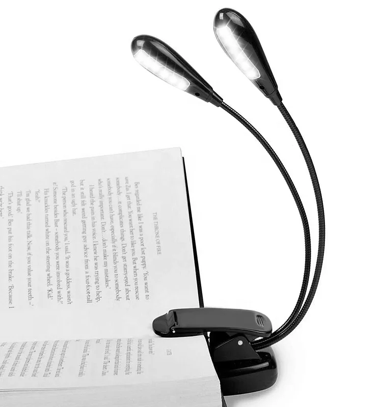 
 Клип на книге задние габаритные огни 12В Светодиодная настольная лампа, пюпитр света с 2 руки гибкие светодиодные лампы для чтения свет двойной головкой для глаз во время путешествий приятная на ощупь  