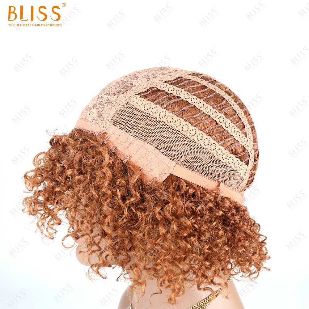 Bliss Emerald Pixie Cut Short Curly Fluffy Human Hair Wig Italian Curly 30# Color Wig Mongolian Kinky Curly Wig For Black Women