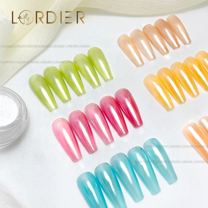 2024 New Glass Nail Chrome Pigment Clear White Mirror Pigment Rub Nails