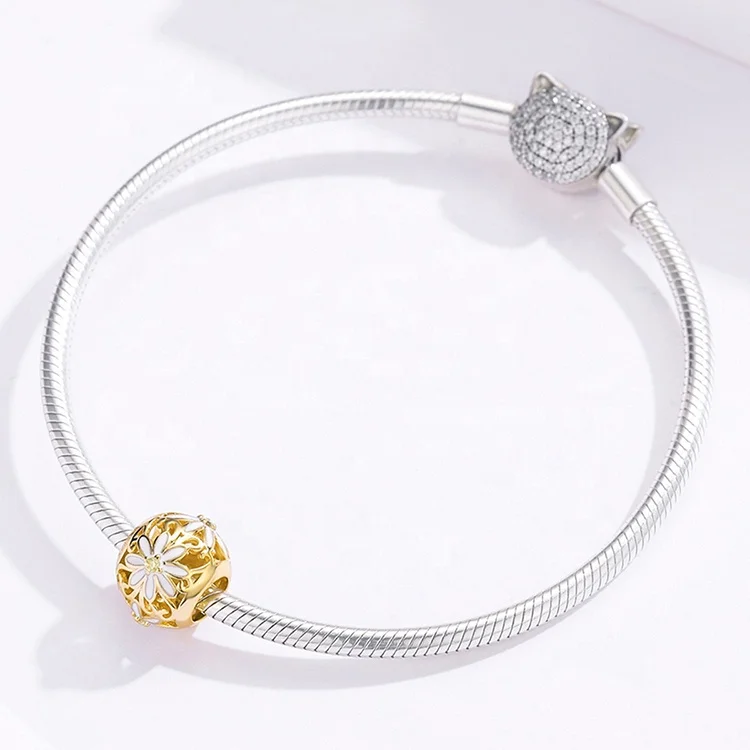 
Quality Gold Plated Jewelry DIY Flower Beads 14k gold filled charms for bracelet 