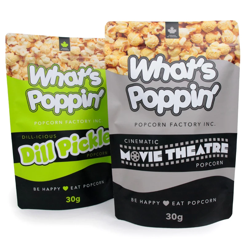 Custom Printed Food Packing bags Pop Popcorns Packaging Pouch Smell proof Ziplock Stand UP Bags