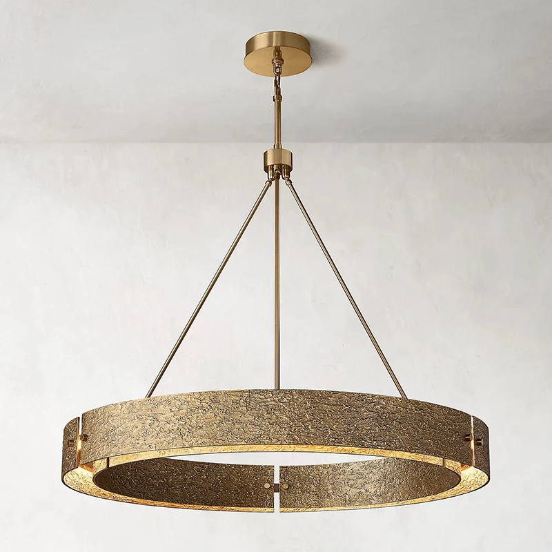 Restoration Brass Circle Round Hardware Lighting Modern Metal Living Room Dinning Indoor chandelier lighting restoration
