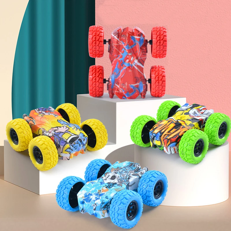 Rotation Car Toy Set Mini Stunt Car Double-Sided 3D Flip Control Mini Toy Car for Children