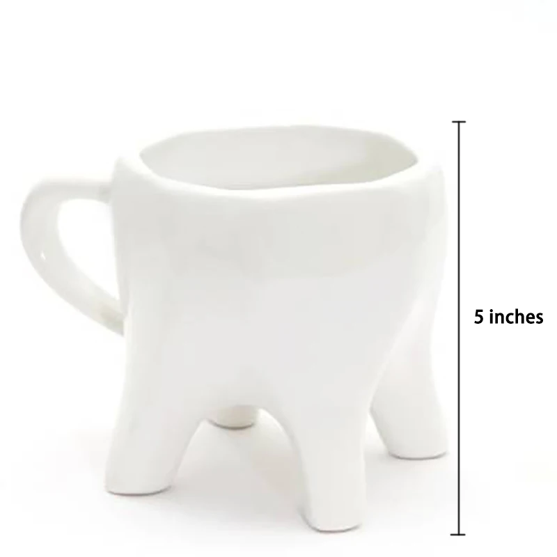 custom ceramic white coffee mug tooth shaped pottery crazy mugs