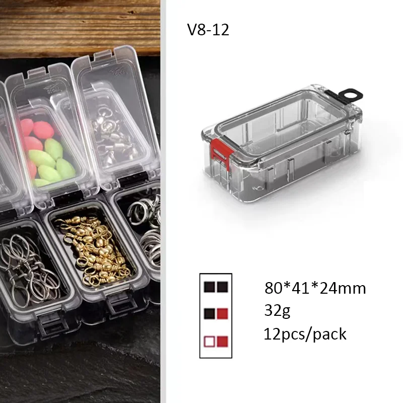 SUPERIORFISHING Fishing Hook Box Random Combination Luminous Fish Accessories Fishing Bait Box 12pcs