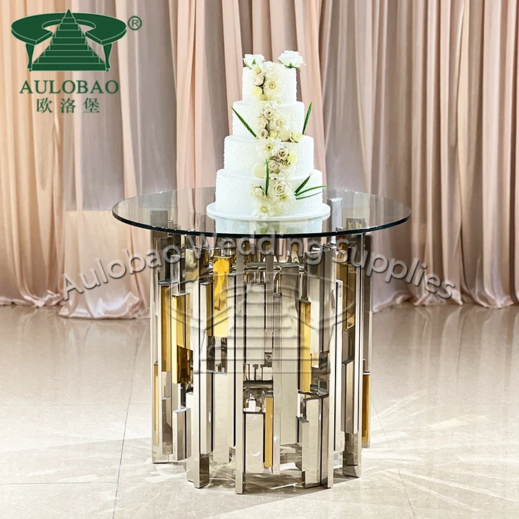 Round Silver Restaurant Dining Coffee Table Luxurious Metal Side Table