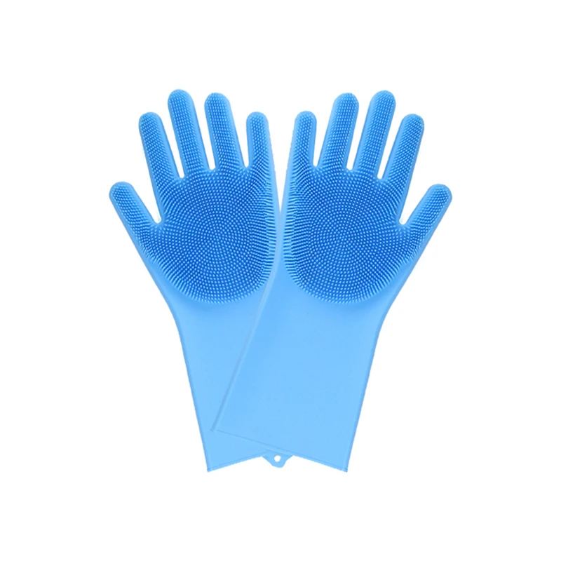 high quality kitchen working waterproof Dishwashing gloves  Heat Resistant Hand Protection Brush silicon mitten washes