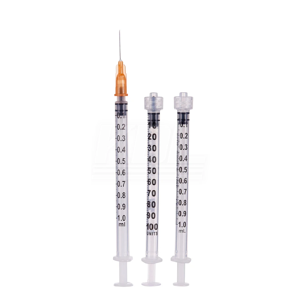 KDL CE ISO Approved Sterile 1ml Luer Lock Syringes Without Needle Lluer Slip Syringe with Needle Disposable Injection Syringe