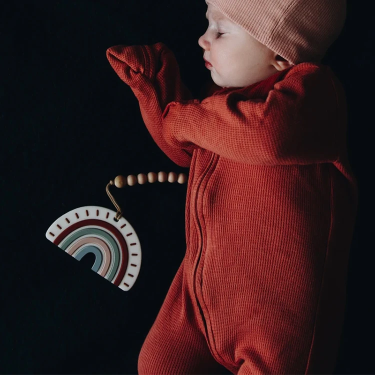 Baby Organic waffle romper Organic Thermal Footie new baby zip romper High Quality infant jumpsuit ribbed knit romper