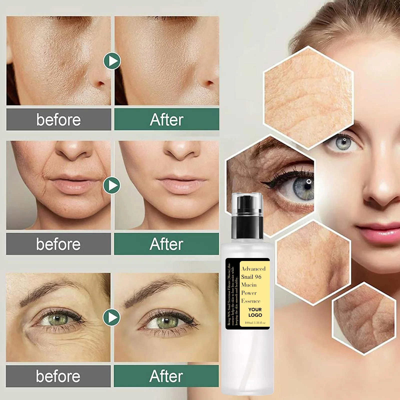 Small Moq Advanced Snail 96 Mucin Snail.Serum Snail Mucin Private Label Low Moq