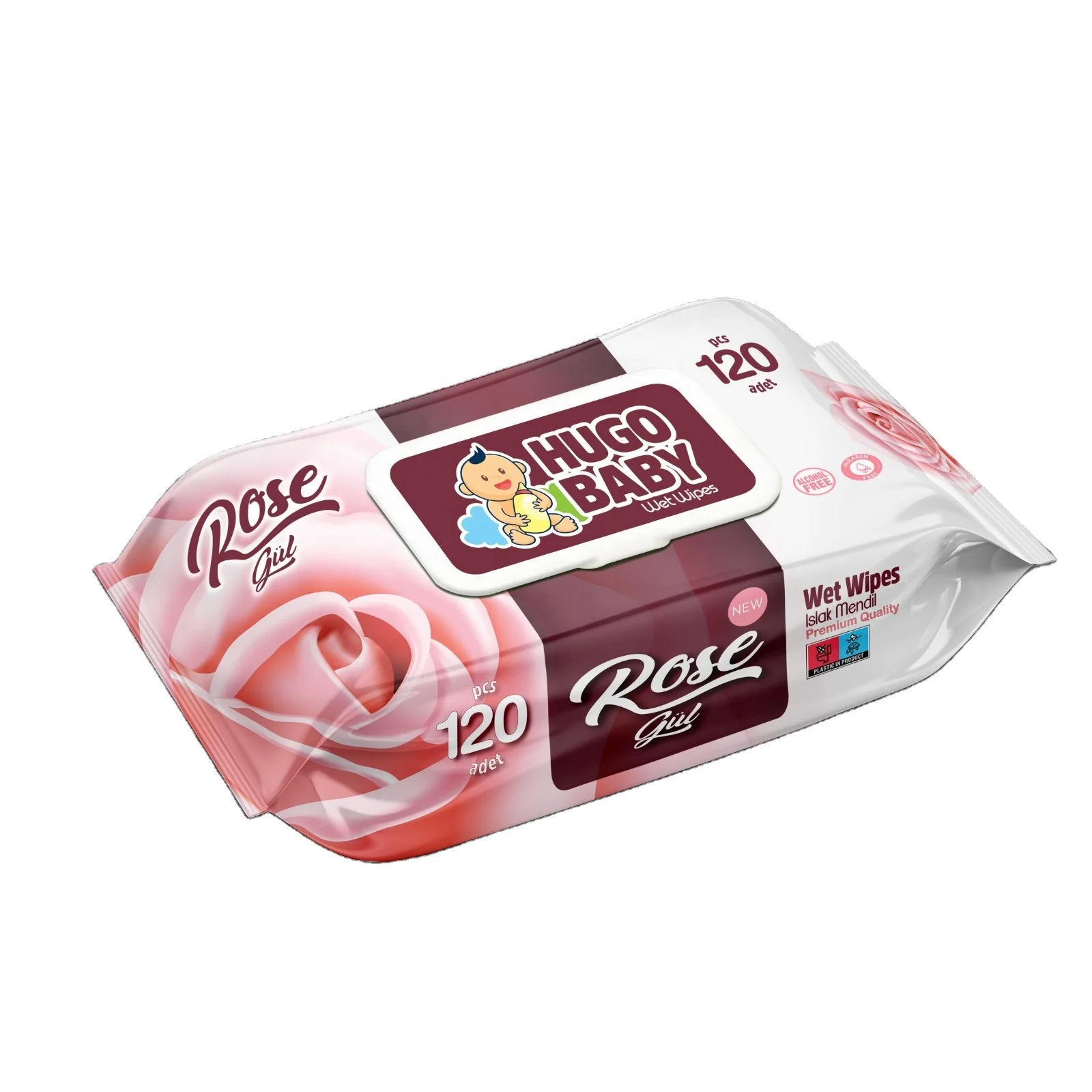 HUGO BABY WIPES ROSE 120 PCS