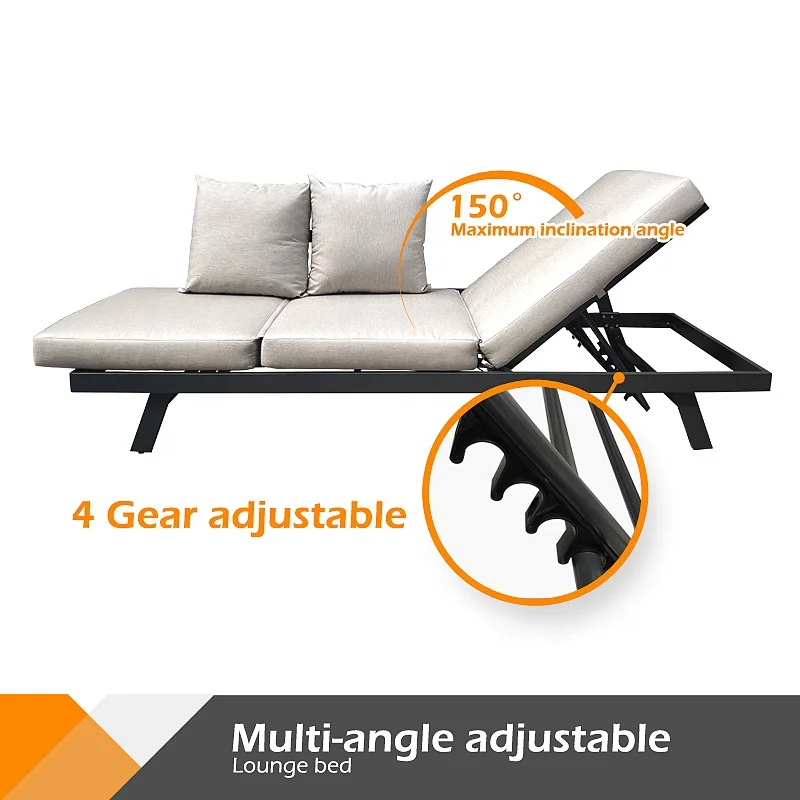 BHR garden pool side  lounge set lazy chaise lounge chair recliner adjustable sun bed outdoor furniture outdoor lounge sofa