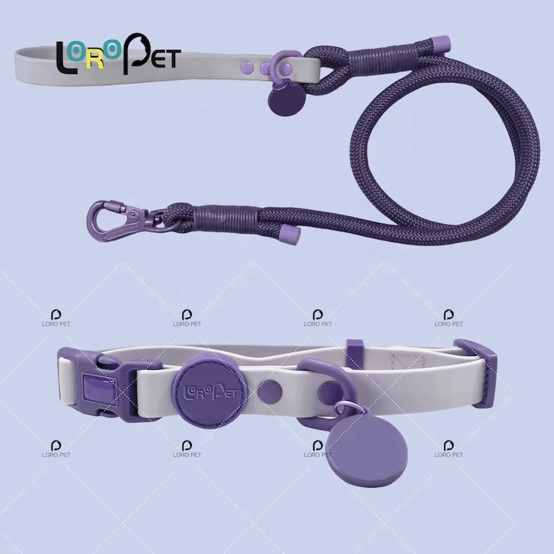 wholesale custom collier chien bully xxl pet leash pvc dog collar and leash set luxury metal buckle and leash frog clip buckle