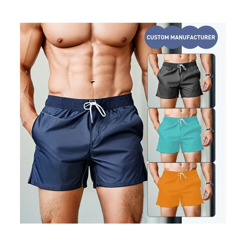 FIELD BALANCE New Style Summer Beach Shorts Polyester Quick-drying Multi-color Sport Three-quarter Pants Swimming trunks For Men