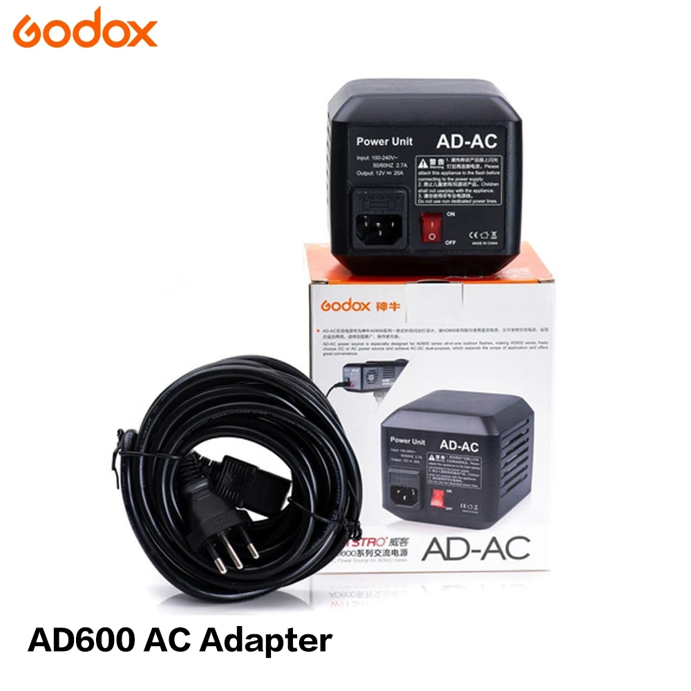 Godox Studio Accessories AD-AC AC Power Unit Source Adapter With Cable For Ad600bm Ad600 Slb60w Photo Studio Kits