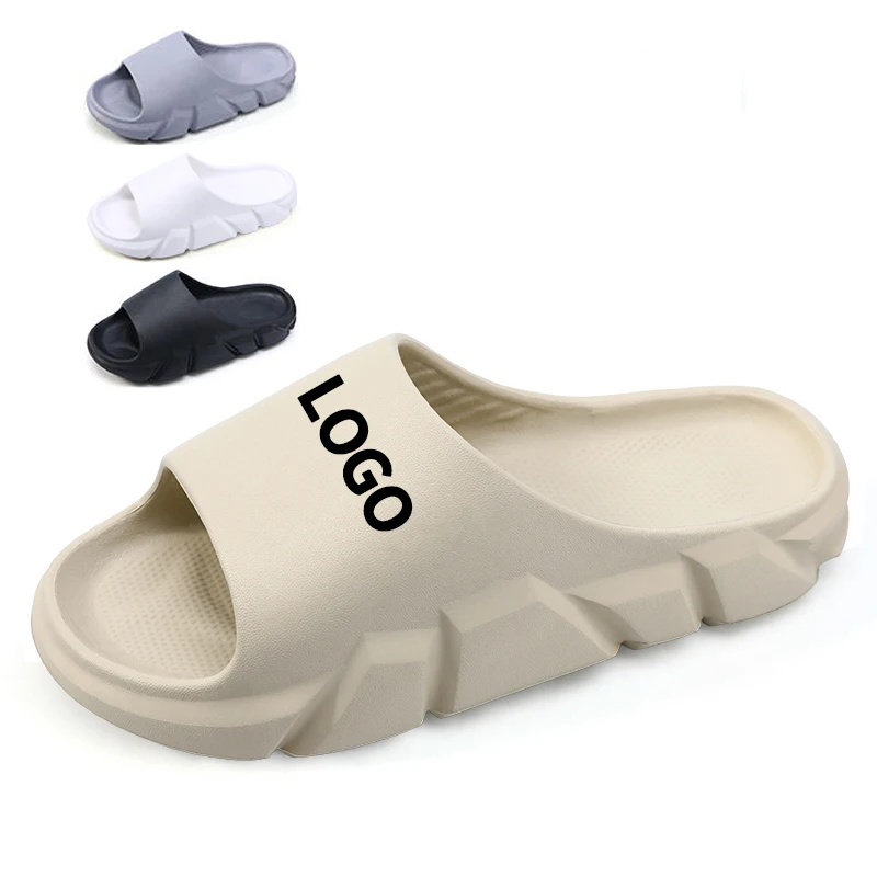 Summer thick platform indoor soft slides slippers mans logo soft eva bathroom sandals custom slippers for men