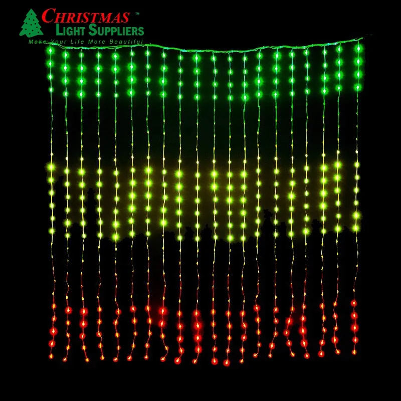 Waterproof durable RGB 500 LED Curtain Lights Twinkle Window  Wall  Lights  for Outdoor Wedding window decoration