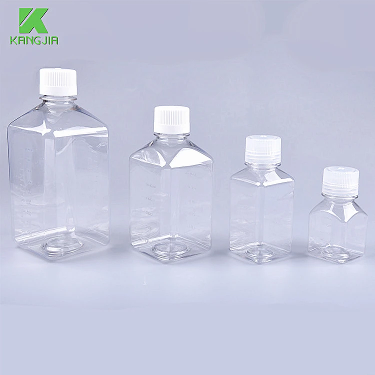 Hot sell  Square PETG Storage Bottles with Closure Break-resistant Cell Culture Media Bottle Chemical Liquid Bottle1000ml