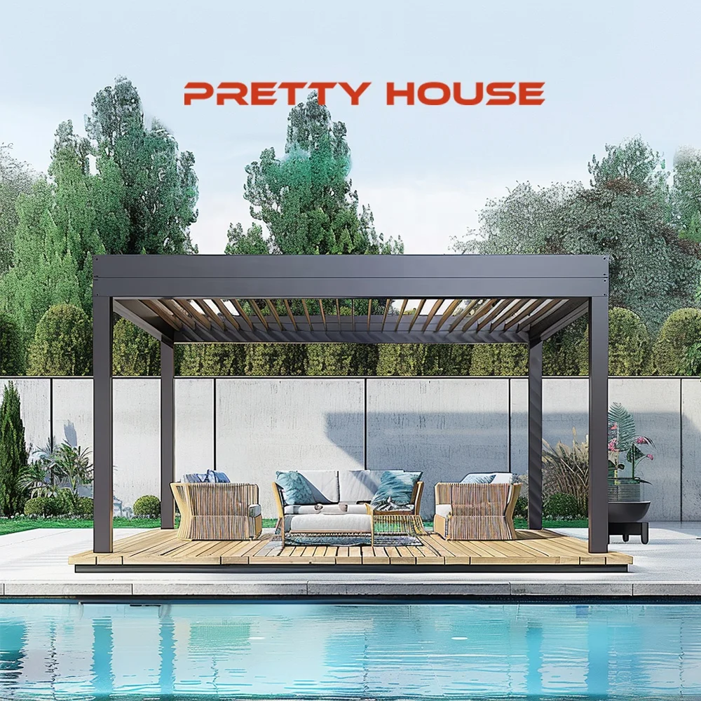 Modern Design Bioclimatic Pergola Garden Buildings Aluminum Gazebo Outdoor