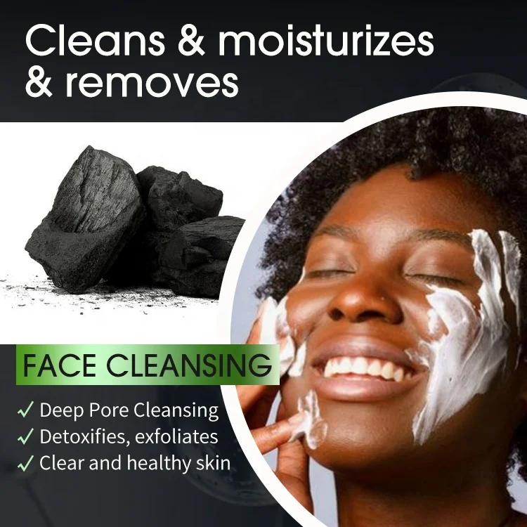 AILKE Natural Whitening Herbal Cleaning Handmade Soap Organic Charcoal African Black Soap