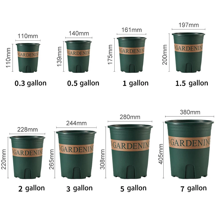
Agriculture Gallon Flower Pot Root Control Qingshan Black Plastic Flower Pot Thickened Printing Rose Green Stalk Nursery Pot 