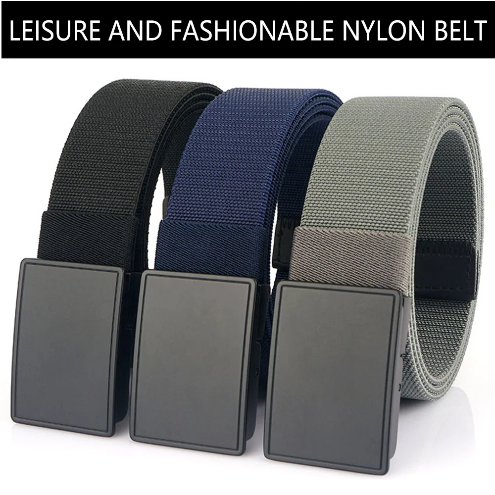 TUSHI Customized practical wear-resistant metal press button casual Pant straps zinc alloy metal automatic buckle tactical belt