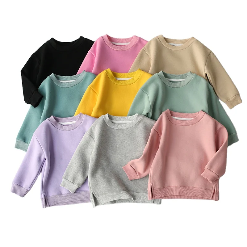 Kids Stylish Blank Multicolor Pullover Unisex Children Sweatshirt Hoodies Toddler Baby Sweatshirt for Boys Girls Clothing