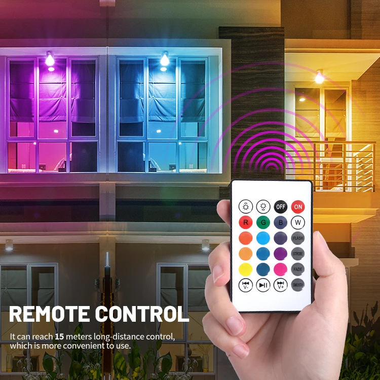 Smart Home LED Bulbs Bluetooth Compatible A19 Full Color Changing Light Bulbs with remote