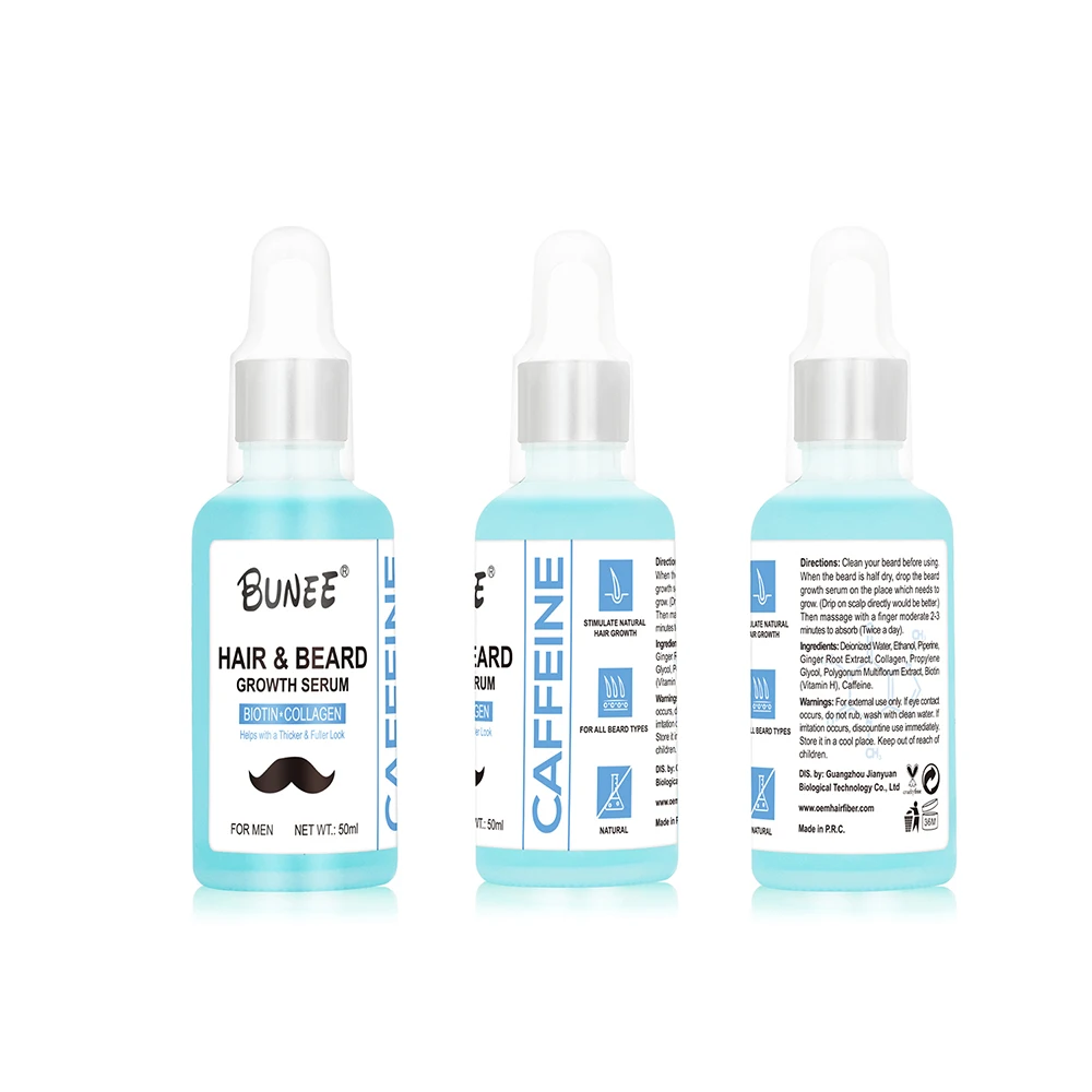 Private Label 50ml Beard Grooming Mustache Growth Serum Kit With Biotin