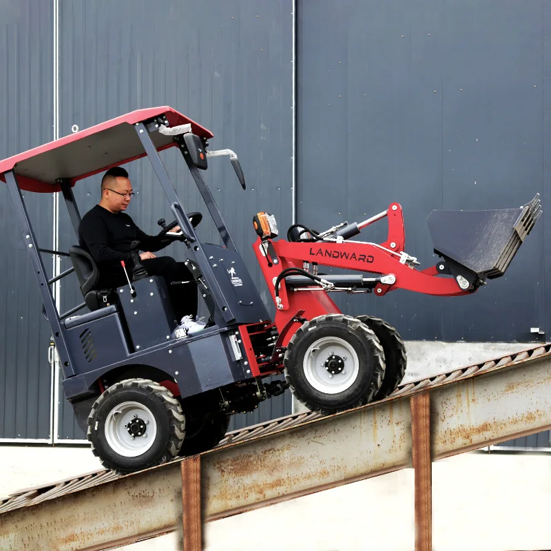 Electric Wheel Loader Zero Emission Front End Loader 12V Battery Wheel Mini Loader For Sale