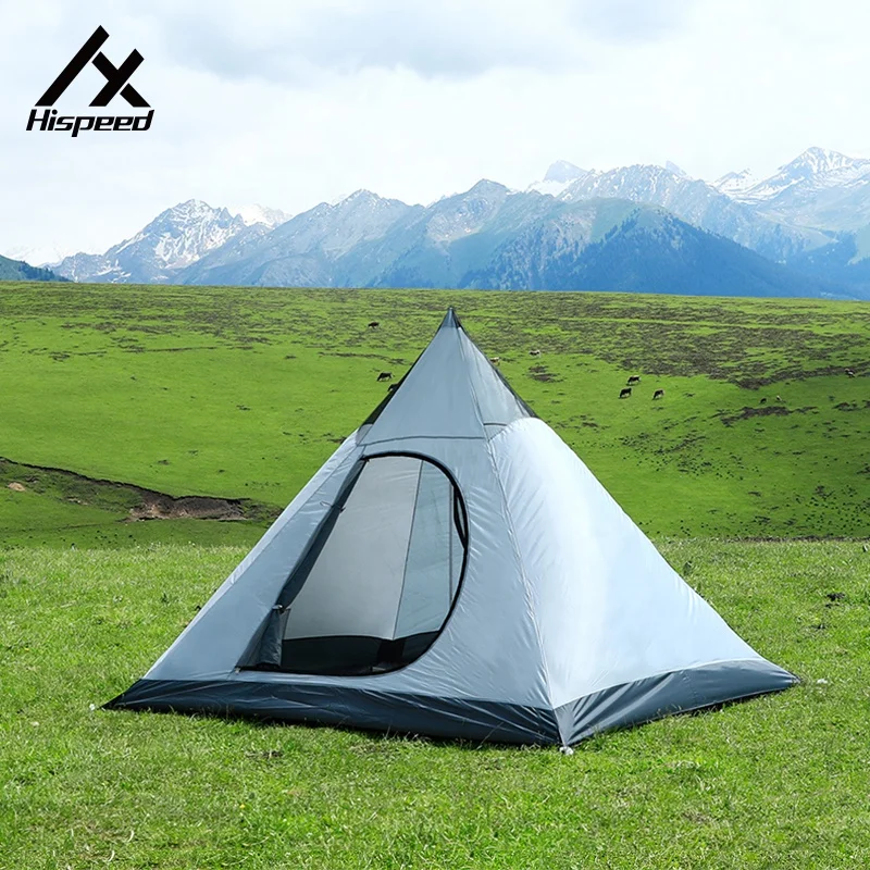 HISPEED Ultralight 2 Person Wind Valley Pyramid Tent Aluminium Poles Indian Teepee Tent Polyester Kamp Cadiri