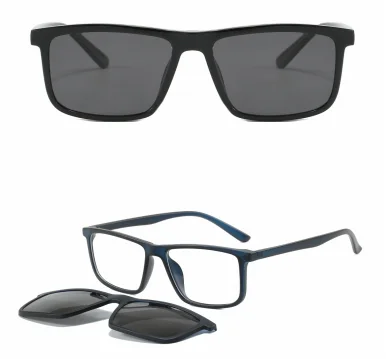 Unisex 2-in-1 Clip-On Magnet Sunglasses Factory Direct Optical Polarized Sun Glasses Frames Fashion Eyeglasses