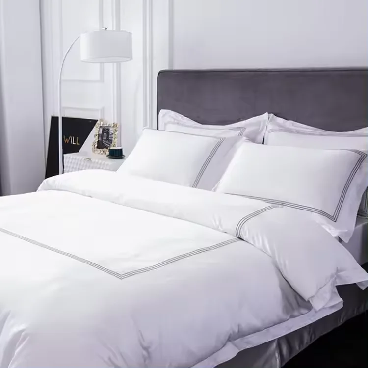 SANHOO New Design Wholesale Hotel 1000 Tc Twin Bedroom Sets Sheets Wholesale Customization White Bedding Set