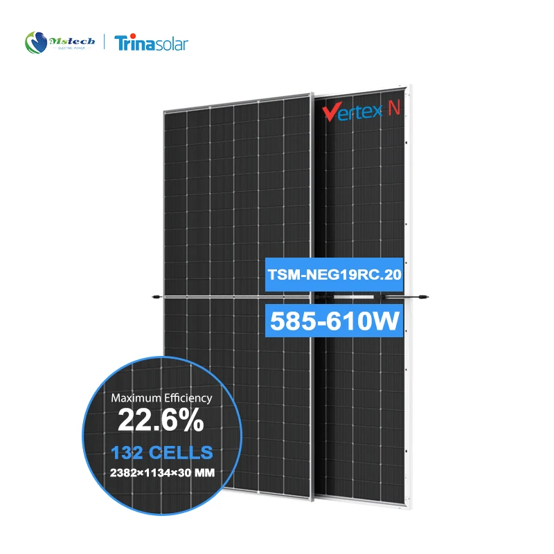 Trina Vertex N type solar energy Mono DUAL GLASS best price TSM-NEG19RC.20 585W 590W 600W 605W 610W solar panels eu stock