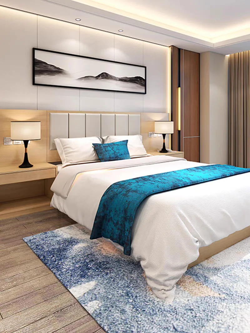 Custom 5 Star Modern Hospitality Furnishings Design Hotel Bed Room Furniture Bedroom Set