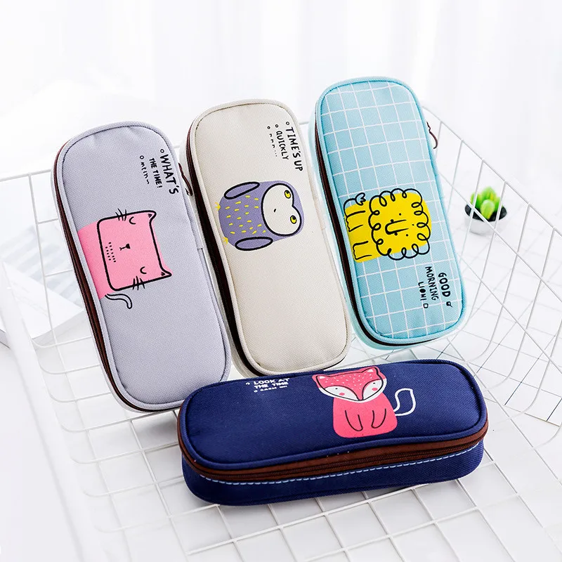 Big Capacity Multifunctional Canvas Pencil Case Wholesale Stationery Pencil Pen Case Storage Bag Pouch