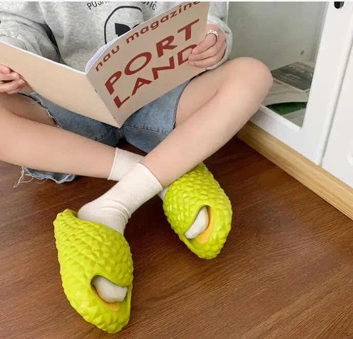 Women new Slide durian Fruit Open Toe EVA Foam Durian Slides Slippers for Adult Women Lady