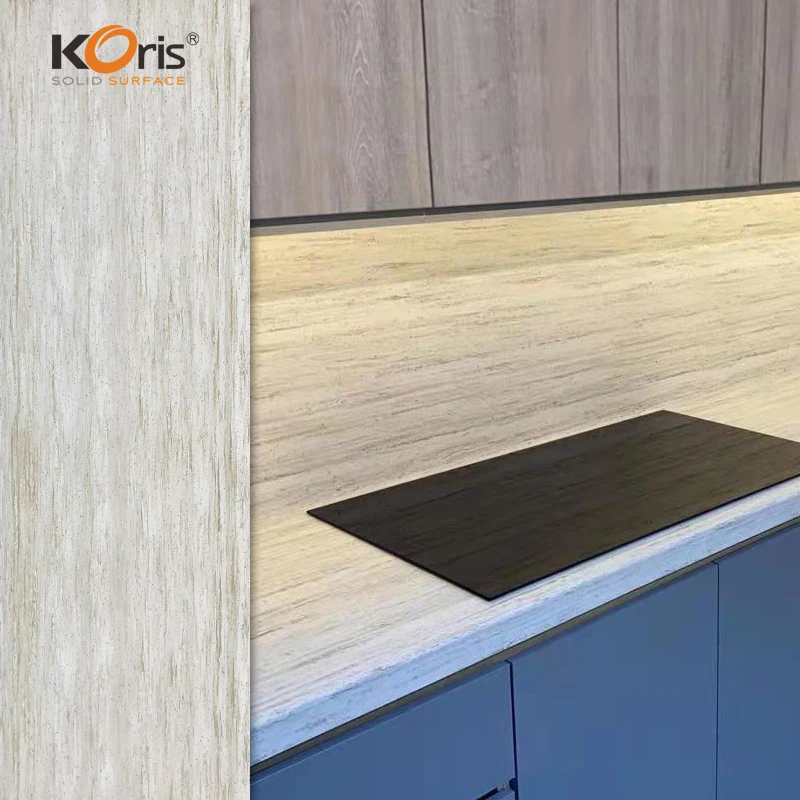 Koris 12mm Artificial Stone Kitchen Countertop Acrylic Solid Surface Sheets Slab